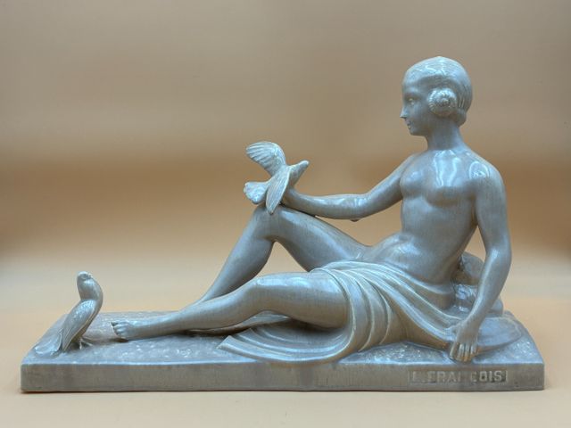 LEVALLOIS François (1882-1965) : sculpture en céramique « Femmes 