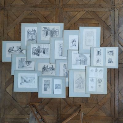 a picture of a bunch of pictures hanging on a wall