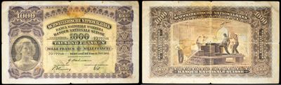 deux anciens billets de banque sur lesquels figurent les portraits d'un homme et d'une femme
