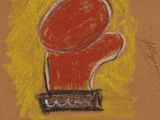 drawing of a red boxing glove with the word sugar written on it
