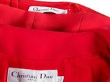 christian dior red dress with white label on the back