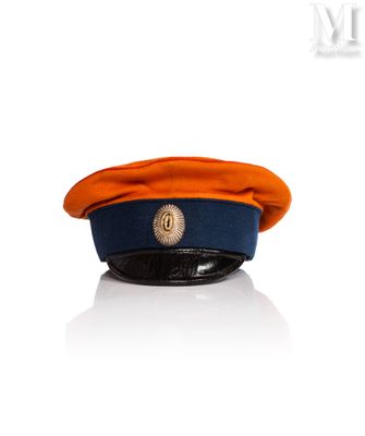 an image of a blue and orange hat on a white surface