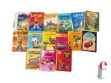 a lot of children ' s books that are on display