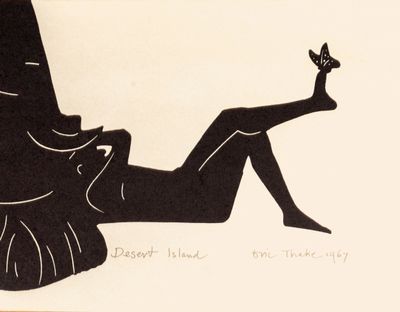 a black and white drawing of a woman laying on the ground