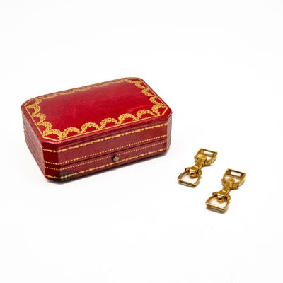 CARTIER Paris Paire de boutons de manchette en or jaune 18 K…