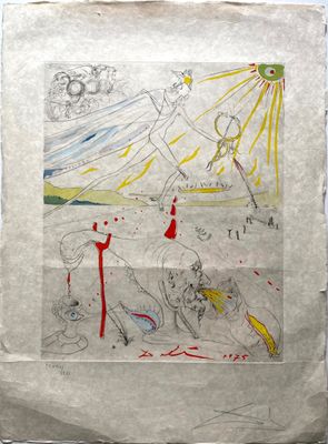 Salvador Dali - L'alchimiste Pointe sèche et aquatinte avec …