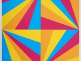 an image of a brightly colored geometric painting on a white wall