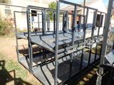 a metal structure that has a lot of shelves on it