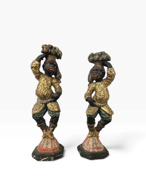 paire de figurines asiatiques représentant un homme et une femme