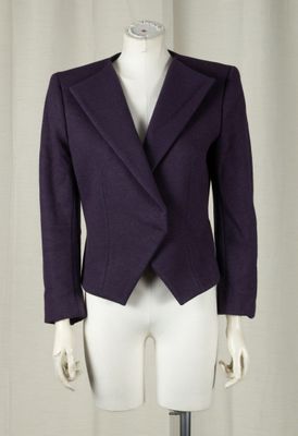an image of a purple jacket on a mannequin