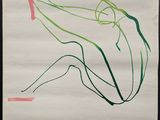 l'image d'un dessin d'une femme assise sur le sol