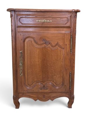 an image of a wooden cabinet with a drawer on top of it