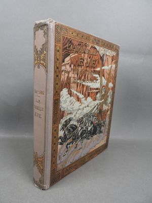 an old book with a picture of a horse drawn carriage on it