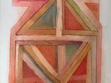 une image représentant une peinture d'une fenêtre sur laquelle figure un triangle