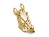 broche en forme de tête de cheval plaquée or, avec un long museau