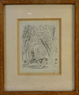 framed picture of a drawing of a horse drawn by a man