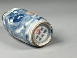 chinese blue and white porcelain snuff bottle with floral decoration