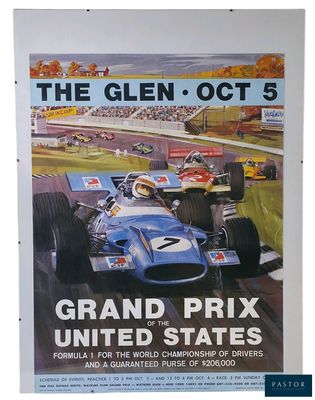 an image of a poster of a grand prix racing car