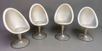 Suite de 4 fauteuils style oeuf "Space age" à coque en pvc g…