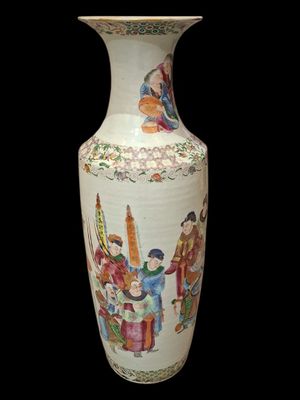 CHINE XIXe Important vase forme balustre porcelaine émaux de…