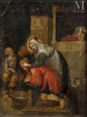 an image of a painting of a man and a woman in a room