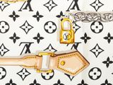 louis vuitton white monogram canvas and leather handbag with gold hardware