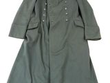 a green coat with black collar and buttons on a white background