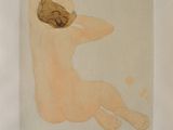 un dessin représentant une femme nue allongée sur le dos