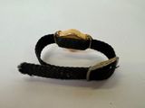 black braided leather bracelet with gold clasp