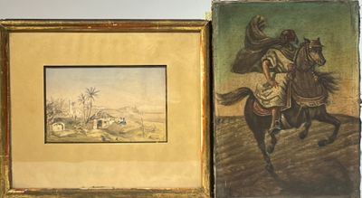 tableau représentant un homme à cheval, à côté d'un tableau représentant un homme sur un cheval