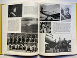 a book with pictures of people and a plane in it