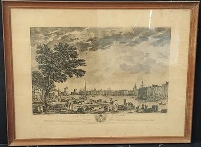 VERNET (d'après) -"Le port de La Rochelle" impression en noi…