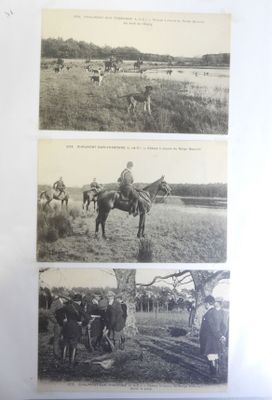 trois photos en noir et blanc représentant un homme à cheval dans un champ