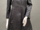 grey dress with black collar and cuffs on mannequin mannequin mannequin mannequin mannequin mannequin mannequin mannequin