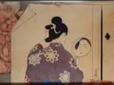 a painting of a woman looking at her reflection in a mirror
