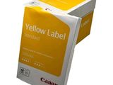 Papier d'impression à étiquettes jaunes pour imprimantes Canon, sur fond blanc
