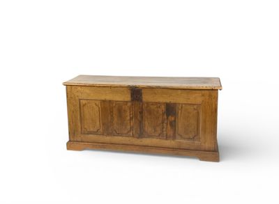 Travail regional du XIXème Grand et haut coffre étroit à pan…