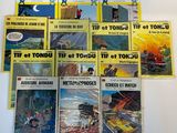 a lot of books that are on the table