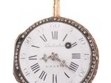 an image of a close up of a pocket watch with roman numerals