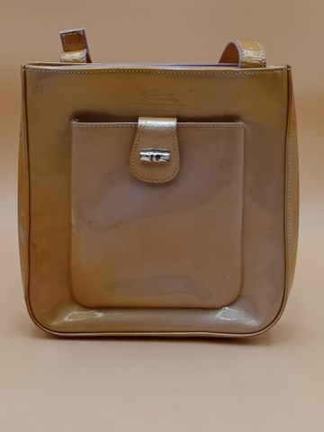 LONGCHAMPS – Sac porté épaule jaune brillant (taches)