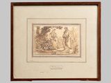an image of a drawing of a man and a woman in a wooded setting