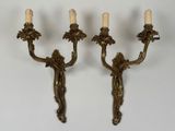 pair of antique brass wall sconces