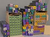 many boxes that are stacked on top of each other