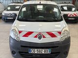 a white van with a red and white stripe on the front of it