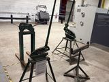 two machines that are sitting in a building