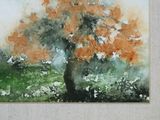 a painting of a tree in the middle of a field