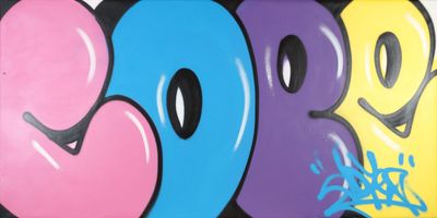 une photo d'un mur coloré recouvert de graffitis
