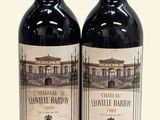 deux bouteilles de vin posées l'une à côté de l'autre sur une surface blanche