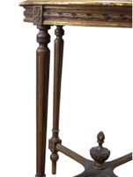 Guéridon en bois naturel mouluré, sculpté, en partie doré, r… (photo 3)