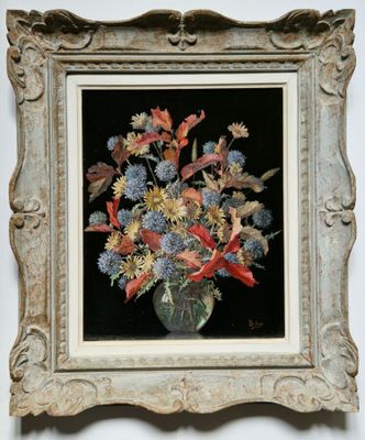 une image d'une peinture de fleurs dans un vase